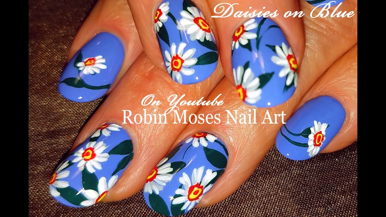 Diy Daisy Nails Easy Daisies Nail Art Design Tutorial Youtube