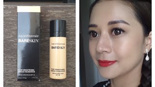 BareMinerals Bareskin brightening serum foundation first impression/review + Demo