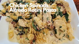 The Most Delicious Chicken Spinach Alfredo Rotini Pasta|| KendraCookingTyme