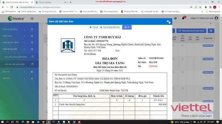 Cách tra hóa đơn điện tử của viettel