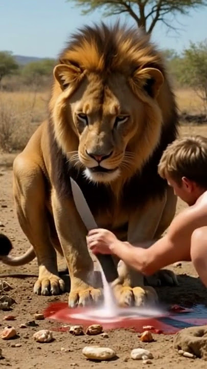 Old Man Removes Millions of Barnacles from a Lion 🦁 | Heart-Touching Rescue #Shorts