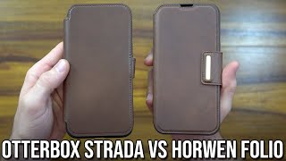 Otterbox Strada vs. Nomad Horween Folio Leather Case for iPhone 14 Pro Max