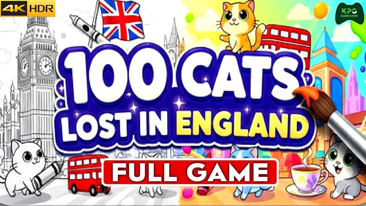 100 кошек, потерявшихся в Англии: найди и раскрась — полное прохождение игры в разрешении 4K 2160...