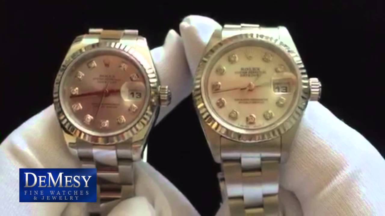 Ladies Rolex Datejust 179174 versus 69174 - YouTube