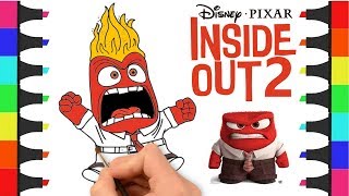 Inside Out Anger Coloring Pages | Coloring Anger from Inside Out | Inside Out Coloring Pages