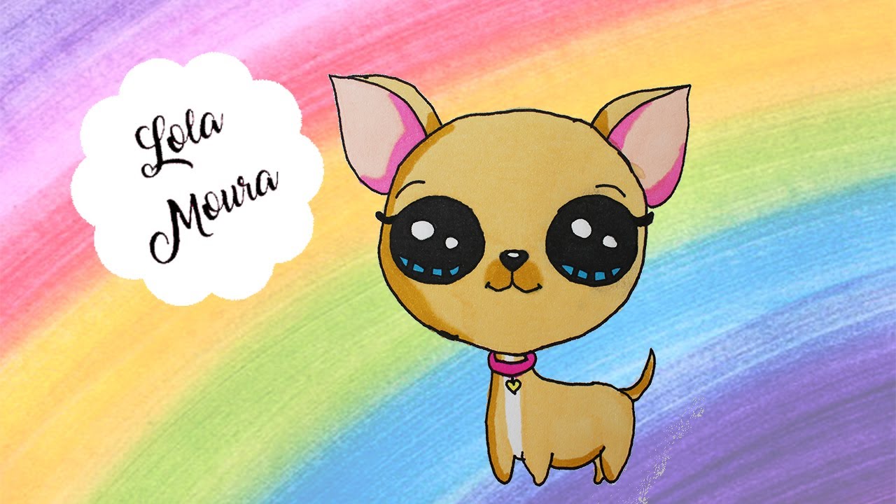 Crie um desenho de cachorro fofo em estilo kawaii