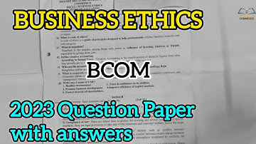 Business Ethics 2023 Qp with Answers