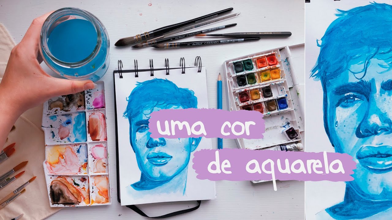 Pintando Com SÓ Uma Cor De Aquarela 3 Youtube