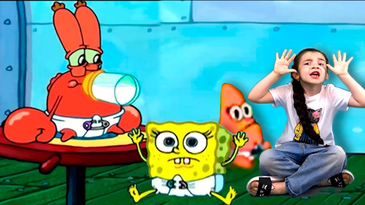 SpongeBob's Cutest BABY's baby Patrick and baby mr Krabs with Dominika ...