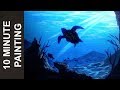 Painting an Underwater Seascape with Acrylics in 10 Minutes!