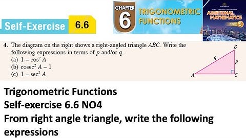 Trigonometric Functions self-exercise 6.6 Q4 latihan kendiri 6.6 form 5 add maths kssm spm textbook