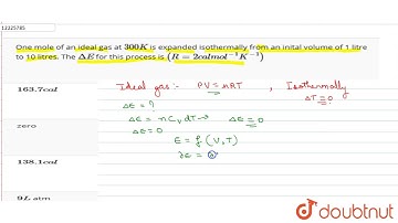 One mole of an ideal gas at `300K` is expanded isothermally from an inital volume of