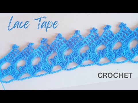 Crochet LACE TAPE 💙 Easy border❗for beginners 