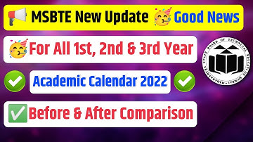 🔴MSBTE New Update MSBTE Exam Good News🥳Msbte Academic Calendar 2022-23