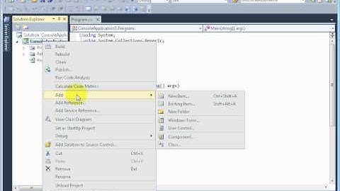 Criar classe - Visual Studio 2010