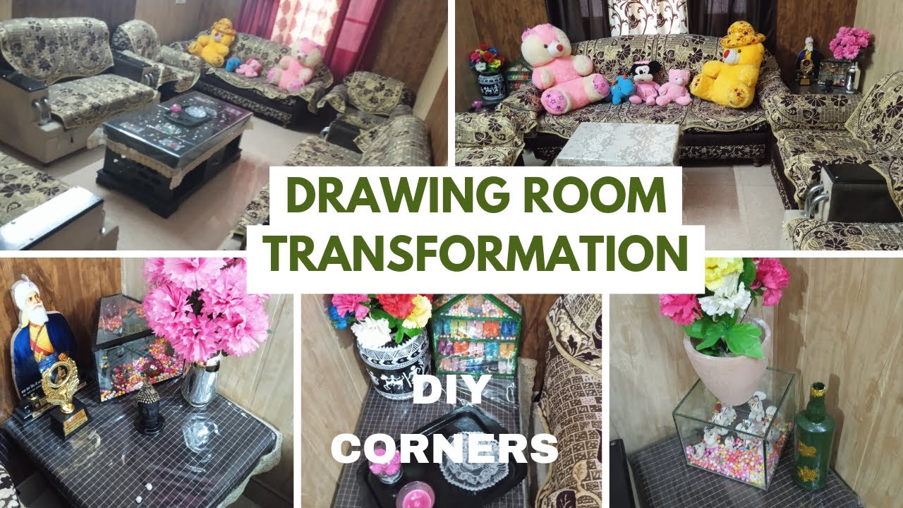 Zero cost living room /drawing room makeover / DIY corner table YouTube
