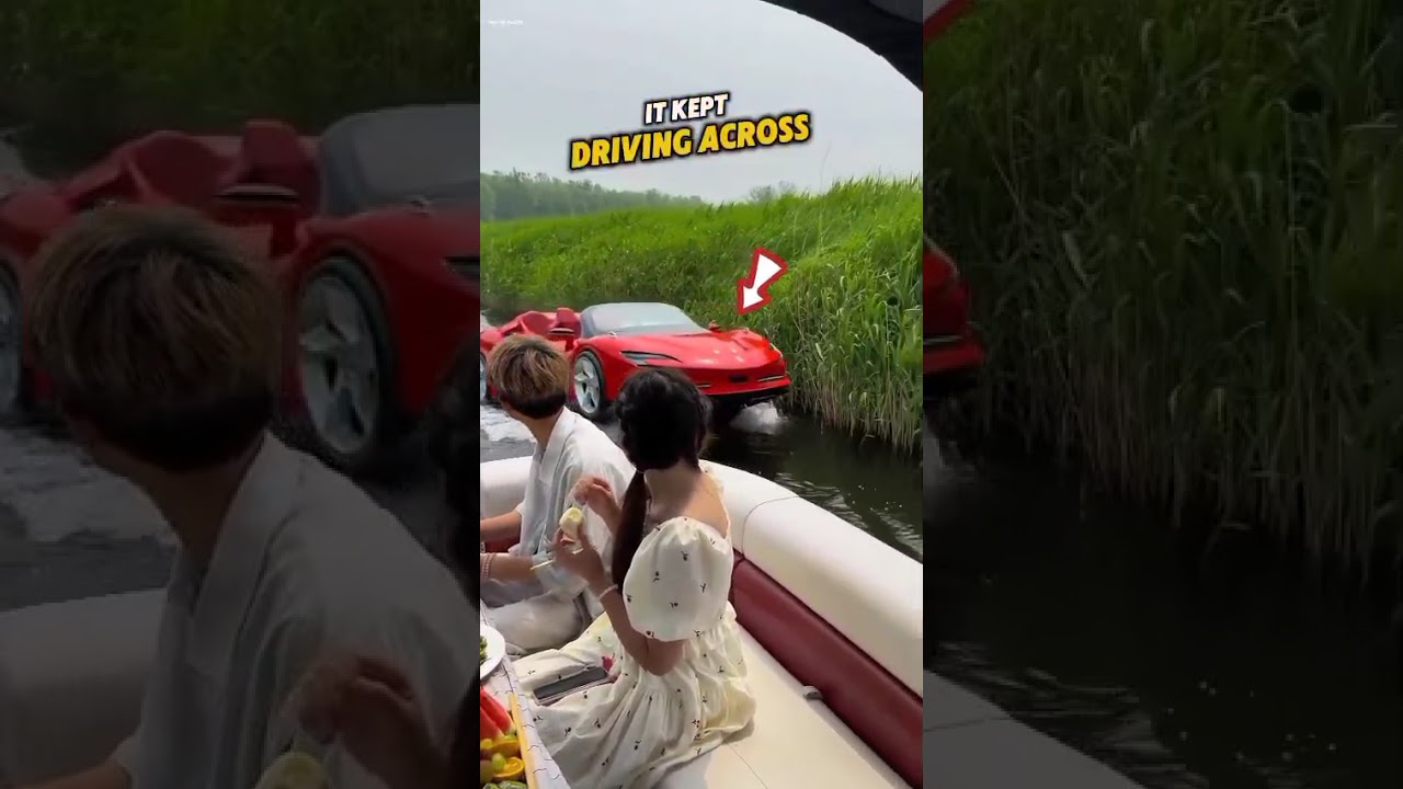 Ferrari Driving on WATER?! 😱🚤🔥” 