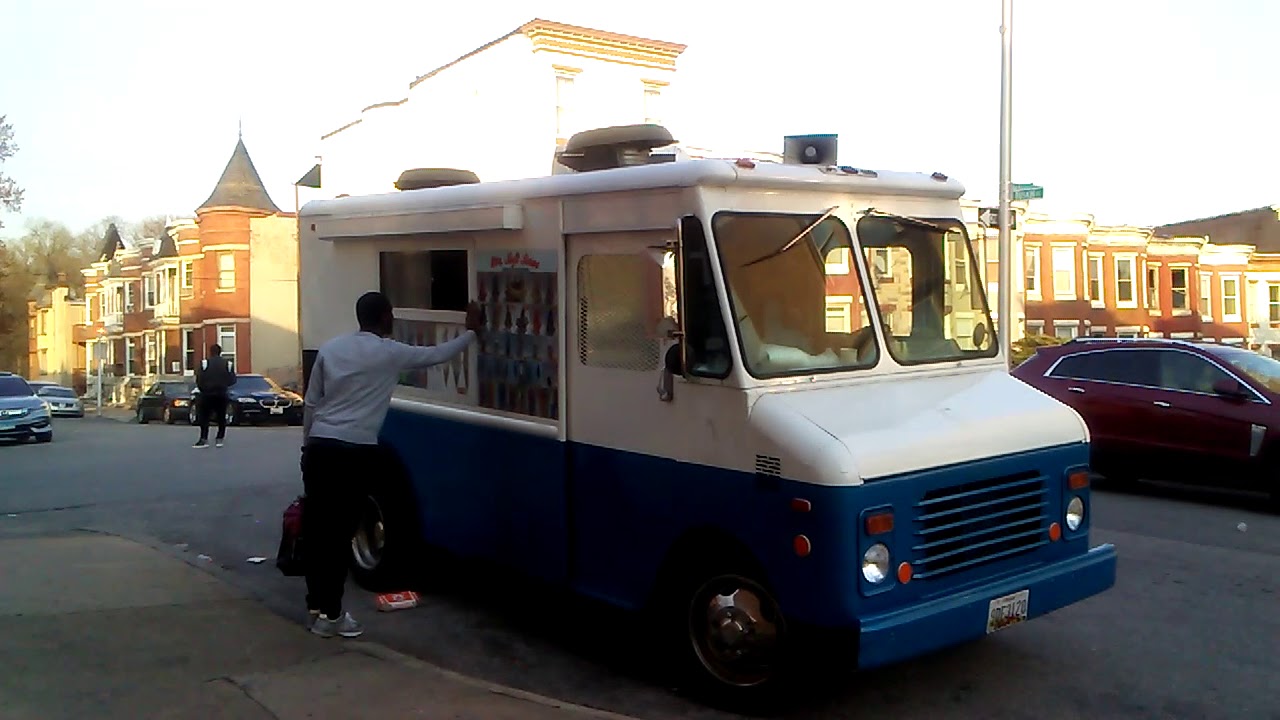 The Brand New Blue and white ice cream truck who look's like mr softee