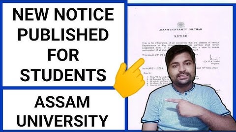 Assam University Important notice for students | Pranoy Roy