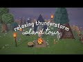 Relaxing thunderstorm no commentary island tour  animal crossing asmr