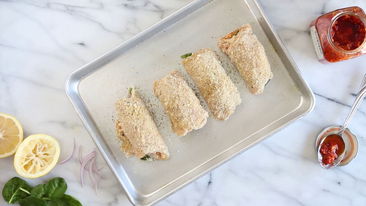 Sun Dried Tomato and Cheese Stuffed Chicken Rollatini YouTube