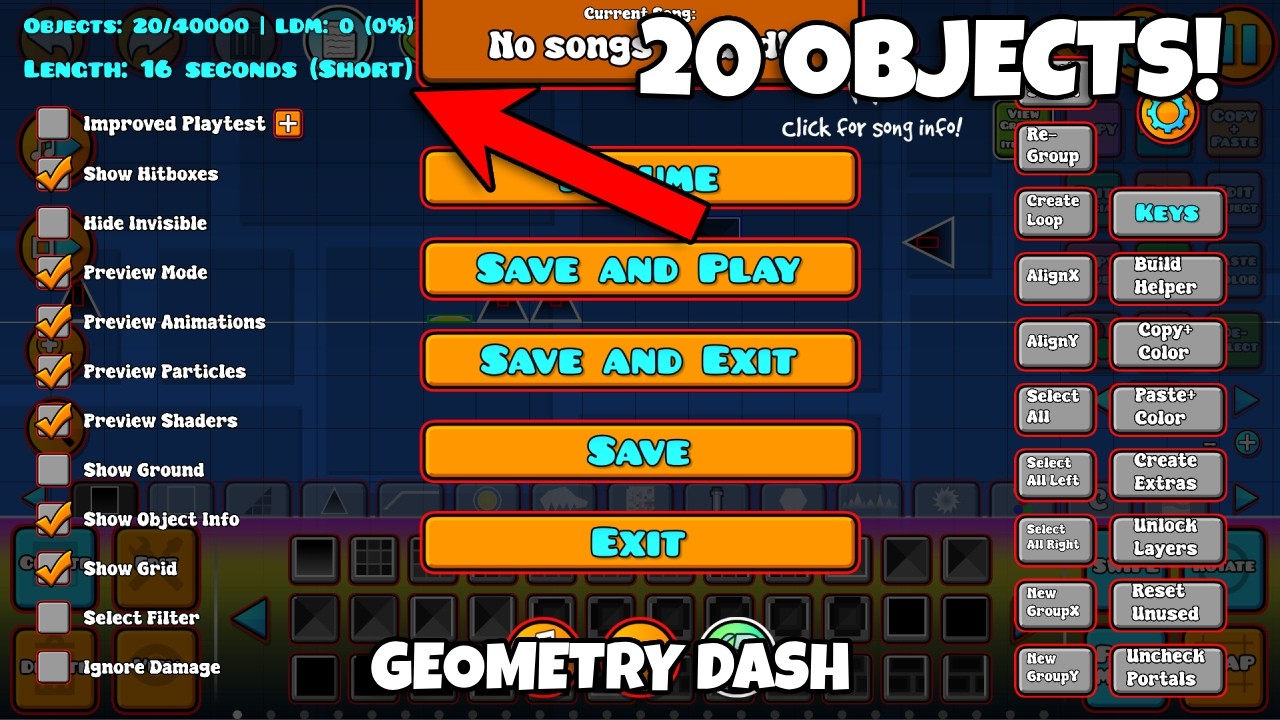 I Built a Geometry Dash Level Using ONLY 20 Objects! - YouTube