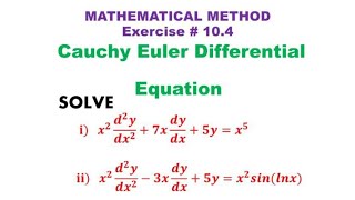 Cauchy Euler differential equation, solve x^2y''+7xy'+5y=x^5 Cauchy Euler equation by s.m yusuf