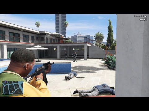 GTA 5 - DEA Mansion Shootout + Ten Star Escape