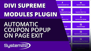 Divi Theme Supreme Modules Plugin Automatic Coupon Popup On Page Exit 👍