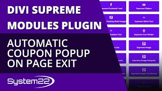 Divi Theme Supreme Modules Plugin Automatic Coupon Popup On Page Exit 👍