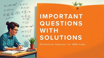 BMTC-132 Important Questions with Solution 02 | DIFFERENTIAL EQUATIONS | IGNOU
