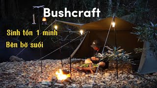 Cắm Trại Sinh Tồn Nướng Cá Suối Trong Rừng| Simple Survival Camping & Cooking| Bushcraft