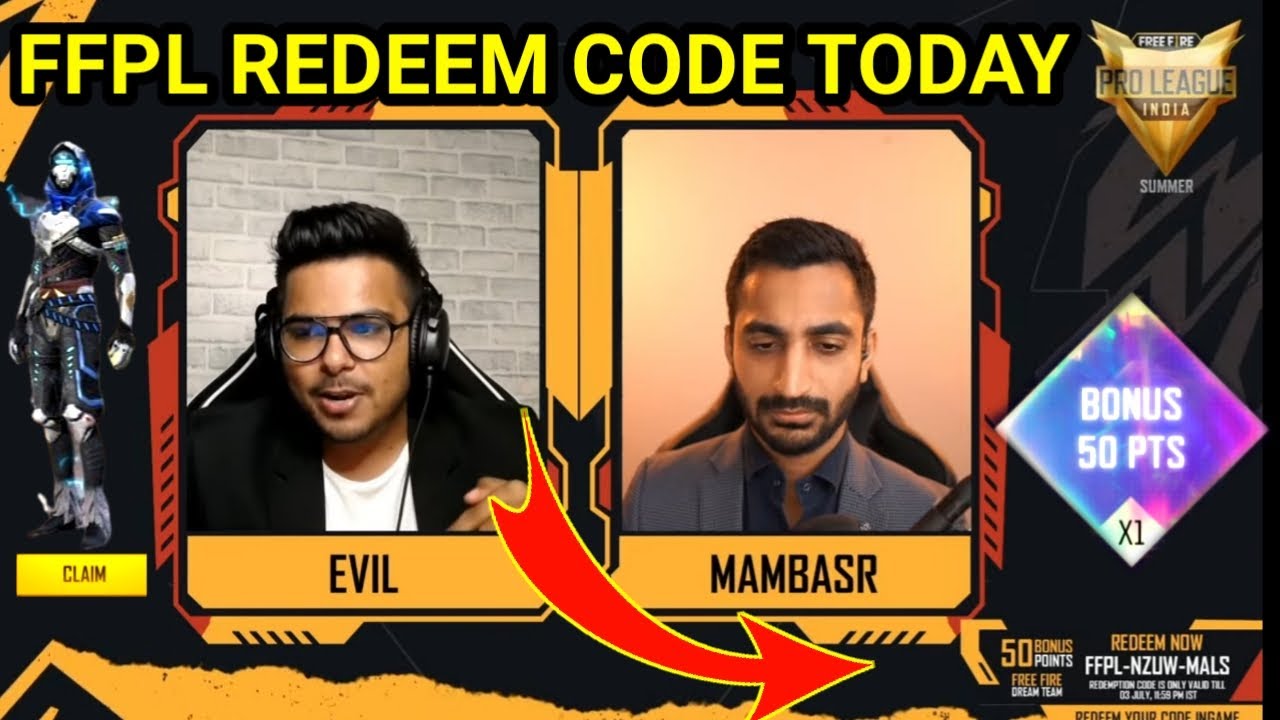 FFPL DAY 3 REDEEM CODE FREE FIRE/FREE FIRE REDEEM CODE TODAY/FFPL REDEEM CODE