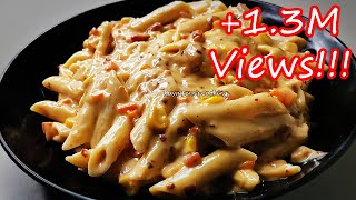 HOW TO MAKE PENNE PASTA IN CREAMY CHEESY WHITE SAUCE | PASTA IN WHITE SAUCE | WHITE SAUCE PASTA!!!