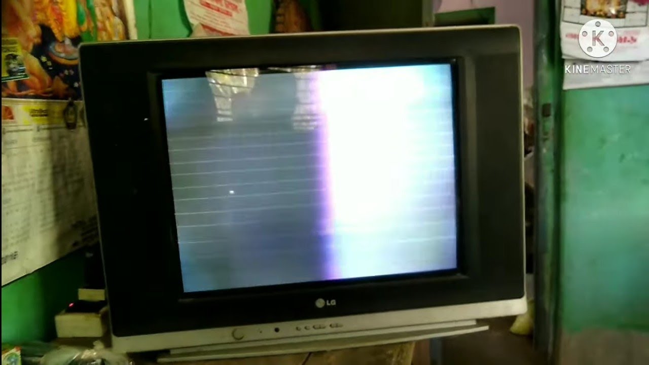 LG 21 inch CRT TV, black and white HI screen problem, REPAIR, YouTube