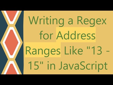 Writing a Regex for Address Ranges Like "13 - 15" in JavaScript