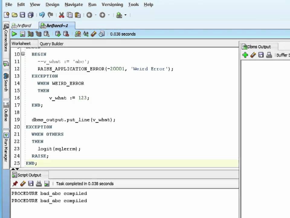 Oracle exception handling tips