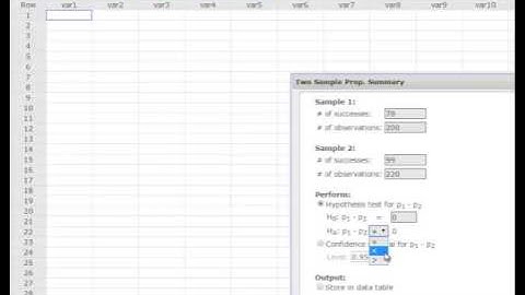 Two Proportion Z-Test on StatCrunch