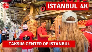 Taksim Center Of Square In Istanbul 2023 13 July Walking Tour|4k 60fps