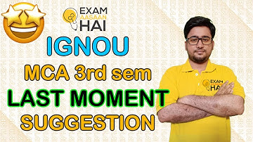 IGNOU MCA 3rd Semester Suggestion 2020 || Hindi