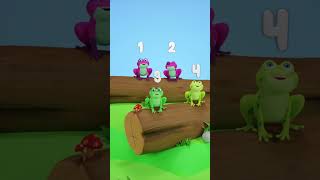 4 frogs on a log | Educational Video for Kids | HeyKids Nursery Rhymes #shorts