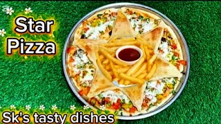 Star Pizza With Leftover Kabab | How To Make Star Pizza | Sk's Tasty Dishes