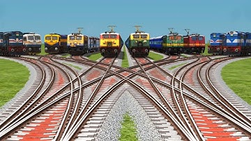 10 High Speed Trains Railroads Crossings || Abhay Train Railroad || bumpy railways beamng