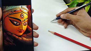 How to draw Maa Durga | Durga Mata Drawing | Outline Tutorial 😍 screenshot 3