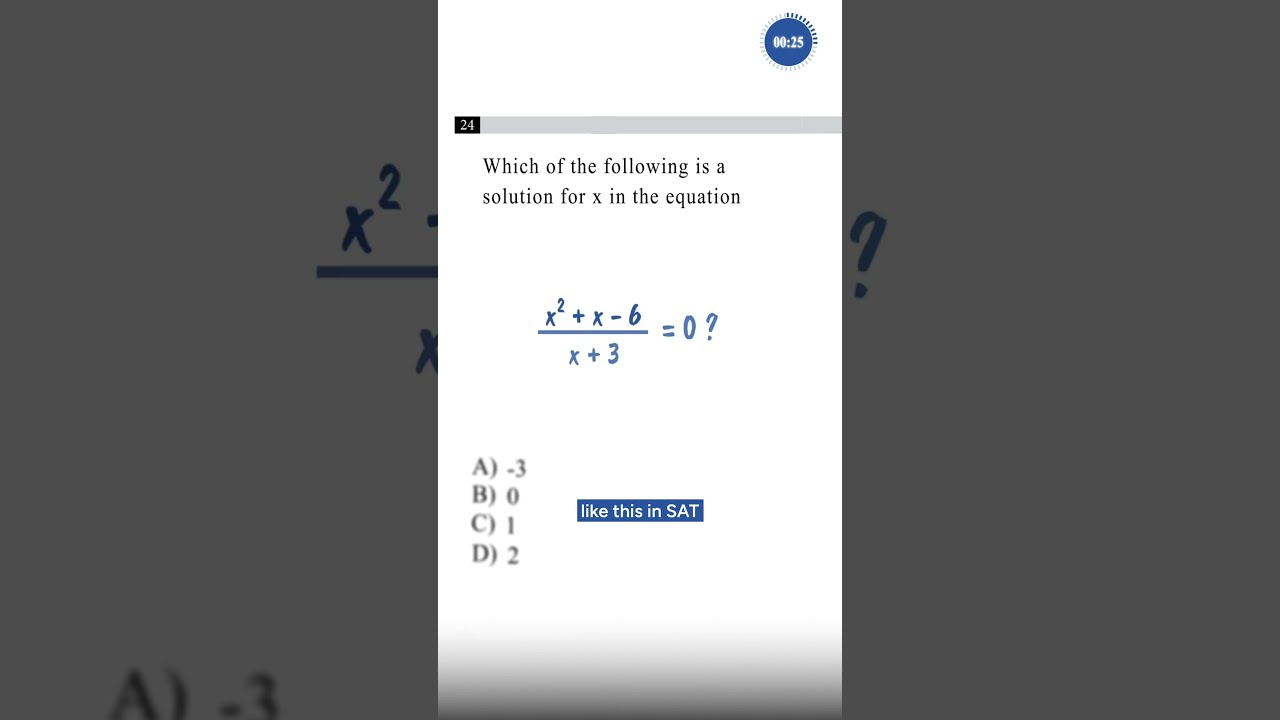The SAT Algebra Question You Must Solve Before Take Satmath Math