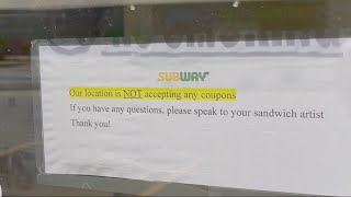 Some Subways aren't accepting coupons due to price increases