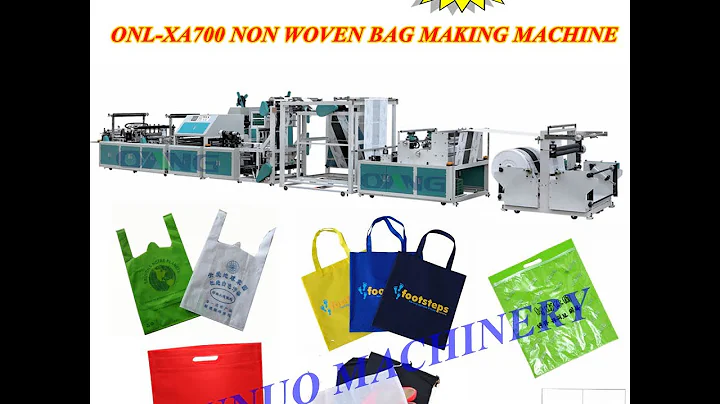 2013 latest non woven box bag making machine with online handle attach