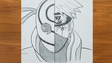 Kakashi en Obito gezicht tekenen stap voor stap / Anime karakter tekenen / Schets tekenen
