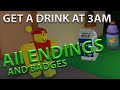 How To Get All Endings 🥤GET A DRINK AT 3AM🥤 Roblox