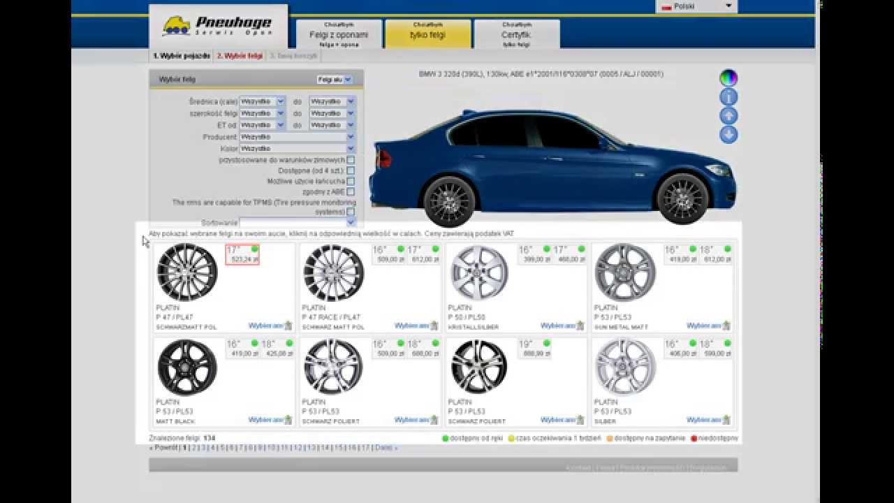 Dobór felg - konfigurator felg część II sklep.pneuhage.pl